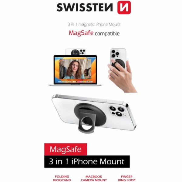 Swissten 3in1 magstick iphone mount black (kompatibilní s...