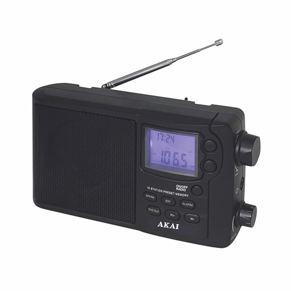 Rádio AKAI, APR-2418, přenosné, LCD displej, 0,8 W RMS