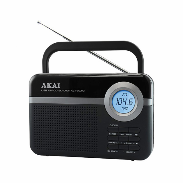 Rádio AKAI, PR006A-471U, přenosné, FM tuner s PLL, LCD di...