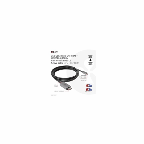 BAZAR - Club3D kabel USB-C na HDMI, 4K120Hz 8K60Hz HDR10 ...