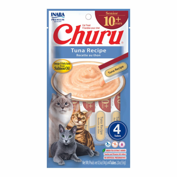 INABA Churu Senior Tuna Recipe - pamlsek pro kočky - 4x14g