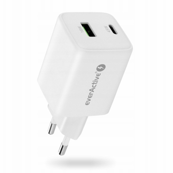 everActive GaN nástěnná nabíječka 1X USB, 1X USB-C 45W QC...