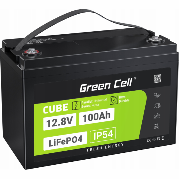 Green Cell CUBE LiFePO4 100Ah 12.8V 1280Wh Lithium Iron P...