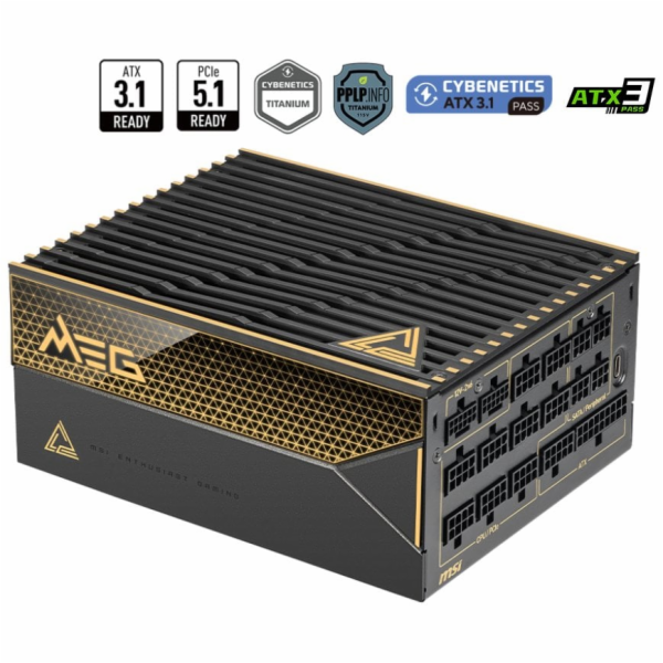 MSI zdroj MEG Ai1600T PCIE5/ 1600W/ ATX3.1/ akt. PFC/ 12 ...