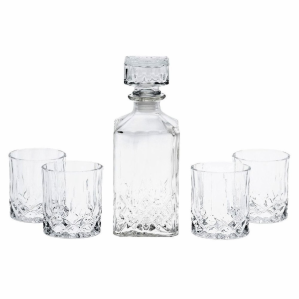 Whiskey set karafa + sklenice sada 5 ks křišťálové sklo, ...