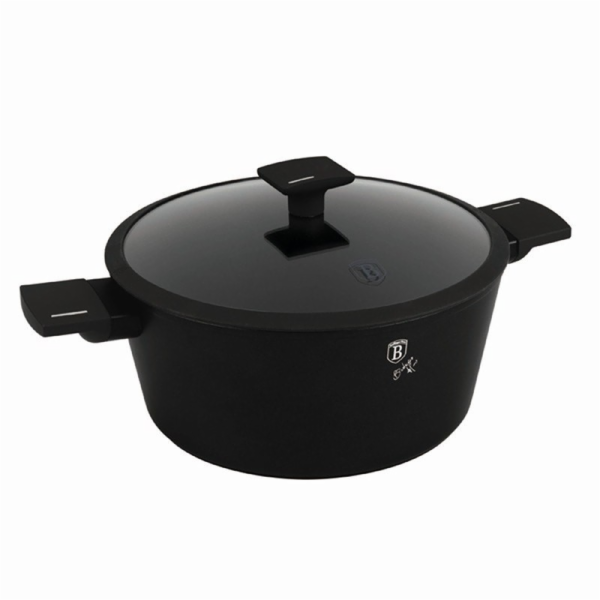 Kastrol s titanovým povrchem a poklicí 28 cm Matte Black ...