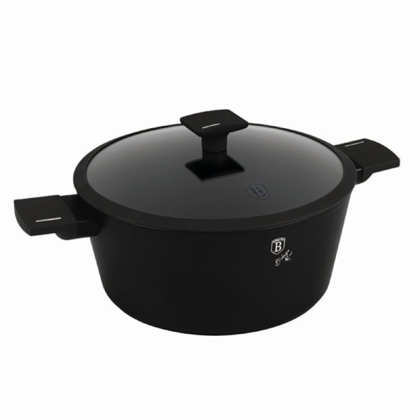Kastrol s titanovým povrchem a poklicí 28 cm Matte Black ...