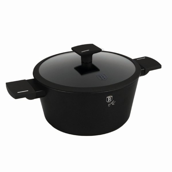 Kastrol s titanovým povrchem a poklicí 24 cm Matte Black ...