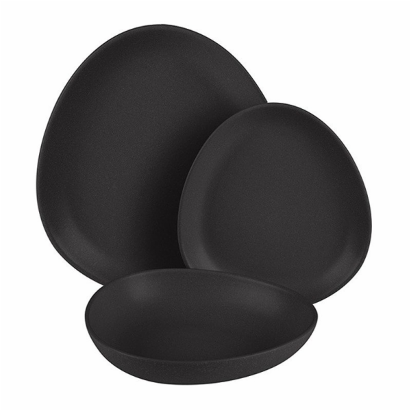 Jídelní sada talířů 18 ks Matte Black Collection BH-10021