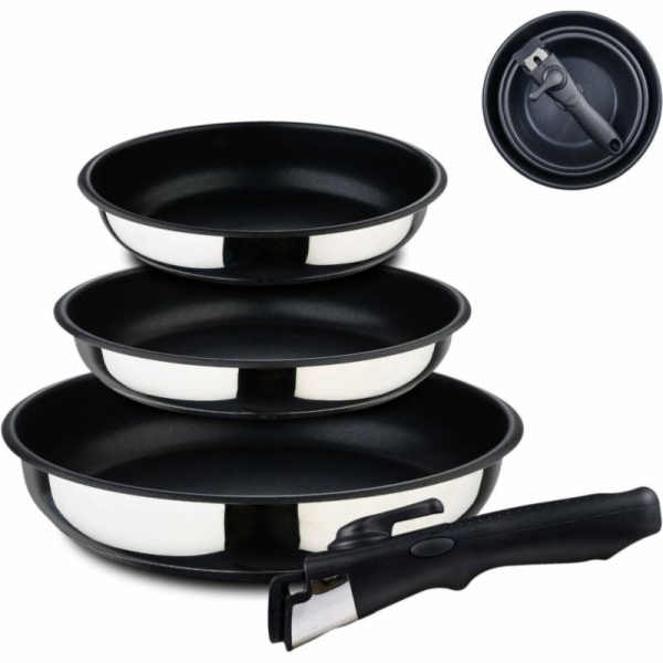 Sada pánví nerez s nepřilnavým povrchem  Click&Cook 3 ks ...