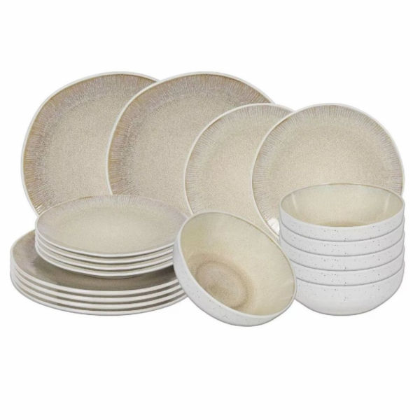 Jídelní sada talířů 18 ks White Sand HT-24327362