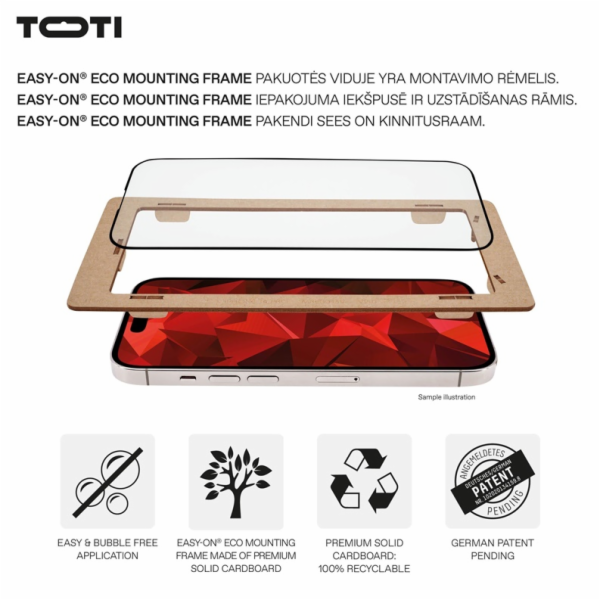 Ochranné sklo na telefon Toti Premium iPhone 16 Pro, 9H