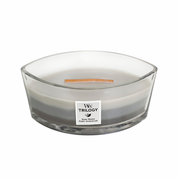 Svíčka Trilogy WoodWick, Hřejivé dřevo, 453.6 g