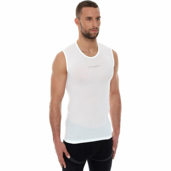 Brubeck Pánské základní tričko bez rukávů, bílé, velikost...