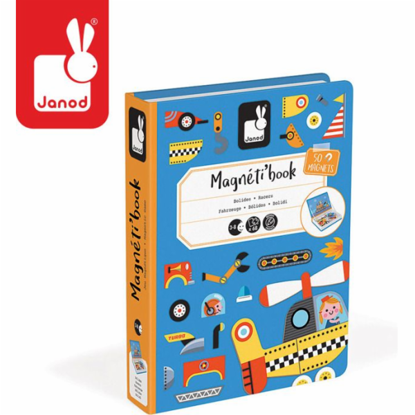 Janod Magnetická kniha s magnetickými vozidly (J02715)