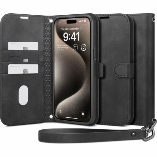 Spigen Peněženka Peněženka S Pro, černá - iPhone 15 Pro Max