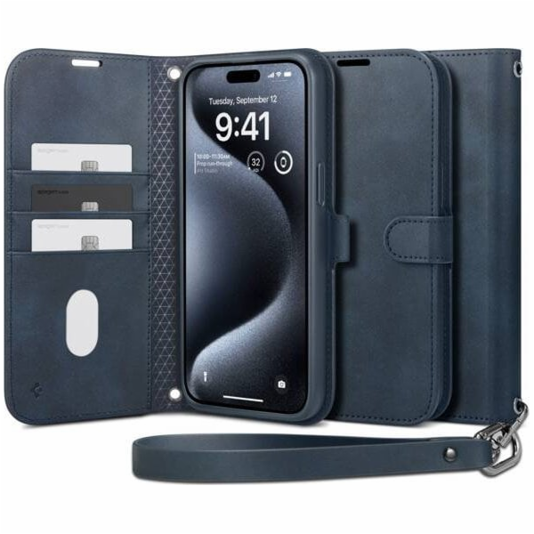 Spigen Peněženka S Pro, námořní - iPhone 15 Pro