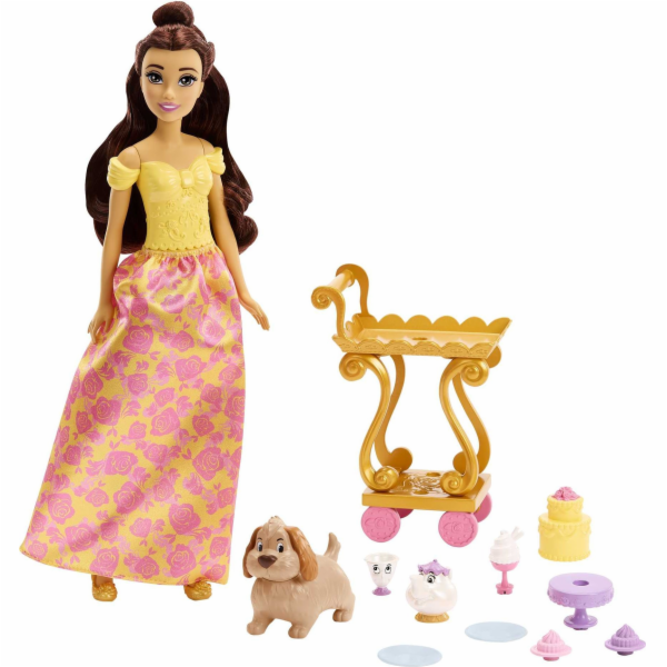 Mattel Panenka Bella s vagónkem na čaj Disney
