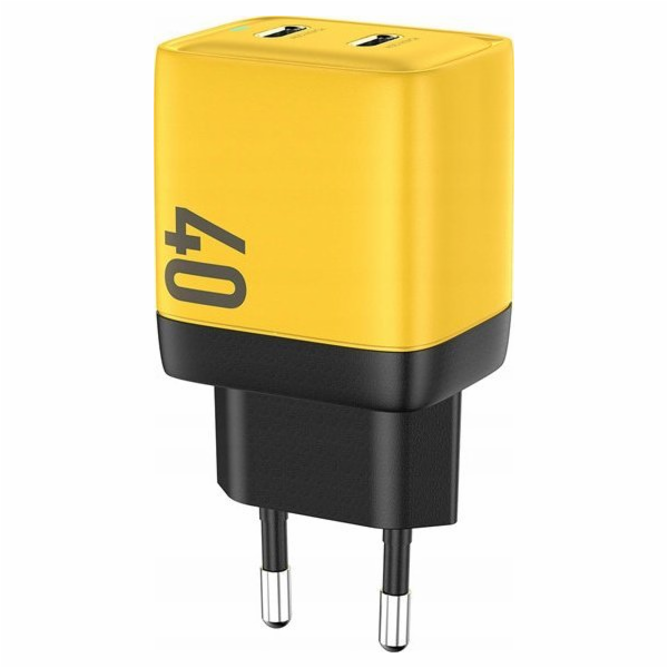 WEKOME 2x USB-C super rychlá nabíječka GaN 40W žlutá