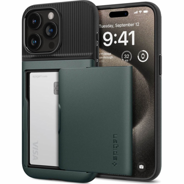 Spigen Slim Armor CS, hluboce zelený - iPhone 15 Pro Max
