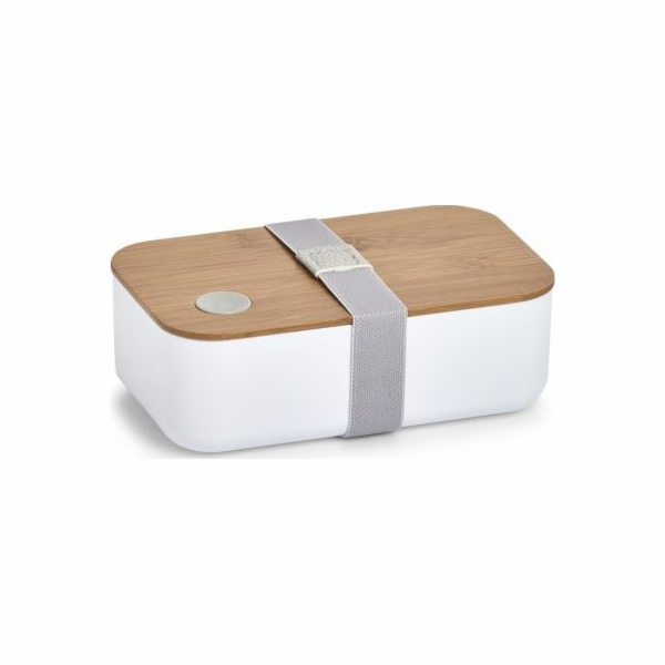 Zeller Obědový box, plast/bambus, bílý, 19,3 x 11,8 x 6,8 cm