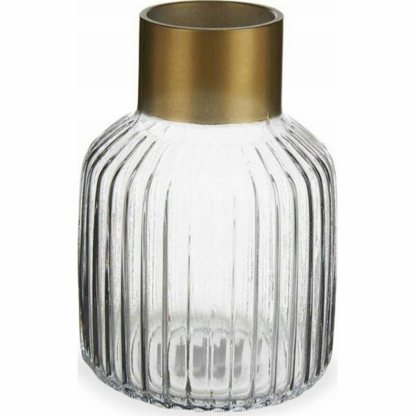 Gift Decor Dárková dekorace Váza s pruhy zlaté průhledné ...