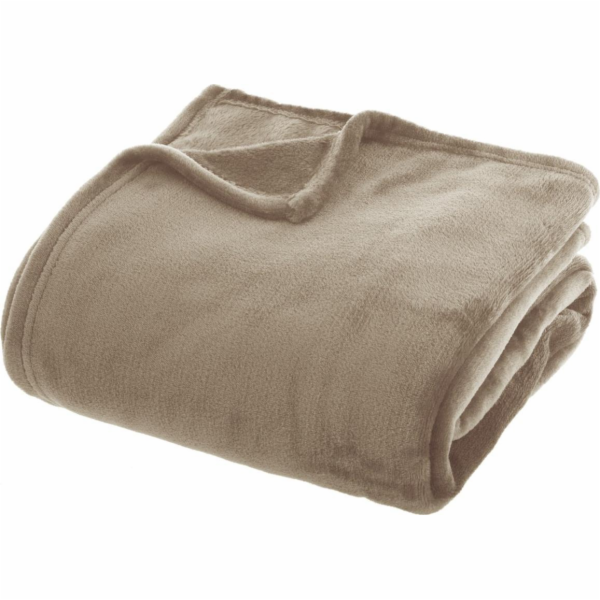 Atmosphera Deka béžová SOFT PLUSH, 100% polyester, 180x230