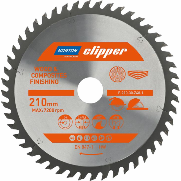 Norton Clipper KRUHOVÁ PILA NORTON 210 mm x 30 mm x 48 oz...