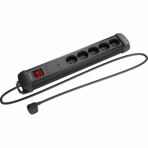 Lanberg Prodlužovací kabel 5,0 m 5x230 ks SP1-05E-0500-BK