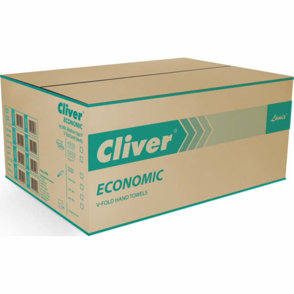 Cliver Papírové utěrky ZZ CLIVER 1W (20 x 200 ks), bílé