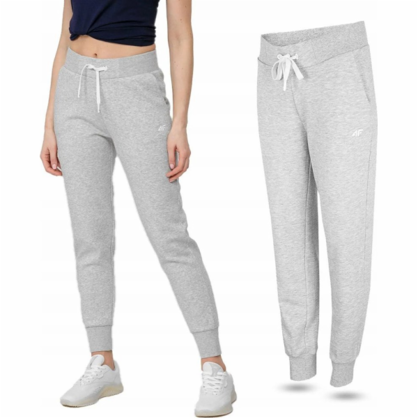 4f Dámské kalhoty světle šedý melanž H4Z22 SPDD351 27M 2XL