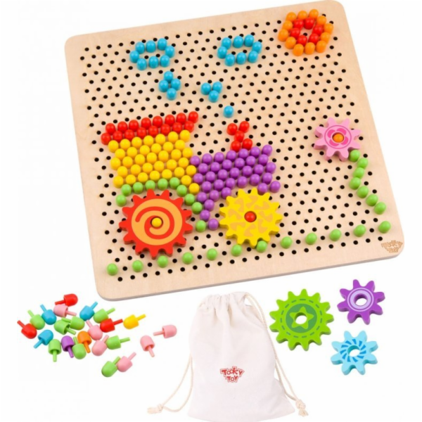Tooky Toy Mozaikové puzzle se špendlíky, 88 dílků