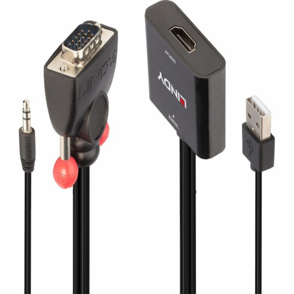 Lindy Adaptér Lindy VGA a audio na HDMI, USB adaptér