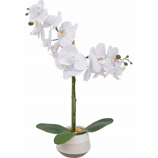 Atmosphera Umělá orchidej White v květináči CLERA, 52 cm