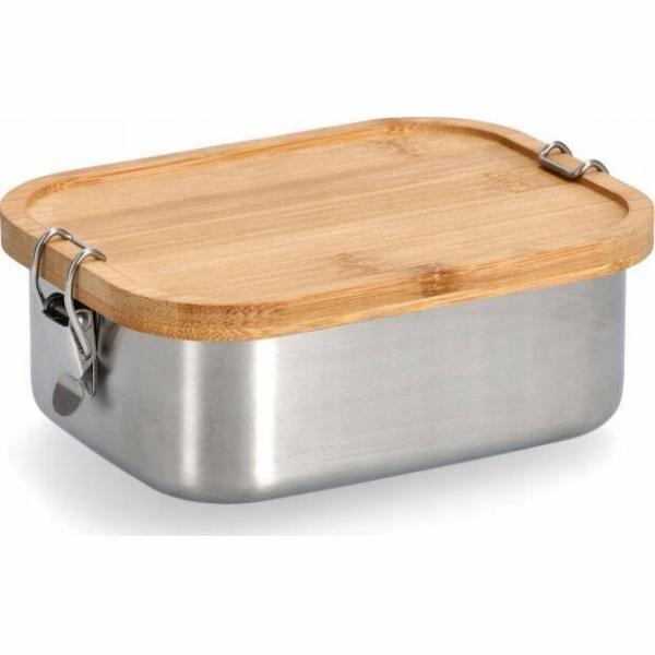 Zeller Svačinový box s bambusovým víkem a klipem, 16 x 11...
