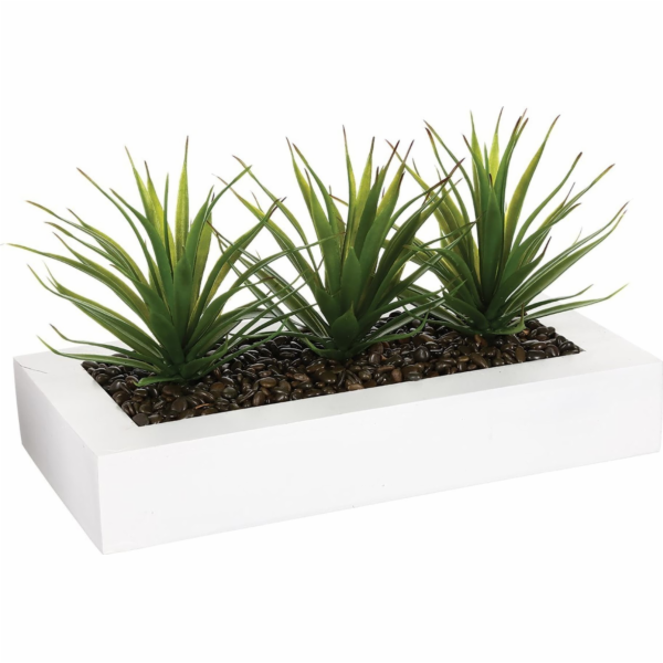 Atmosphera Umělá rostlina 3 x aloe v bílém květináči, 31 cm