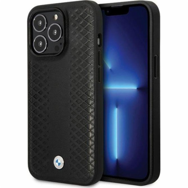 BMW Kožený kryt BMW s diamantovým vzorem - iPhone 14 Pro ...