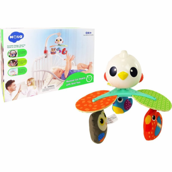 LeanToys Dětský kolotoč do postýlky a kočárku Barevné ptá...