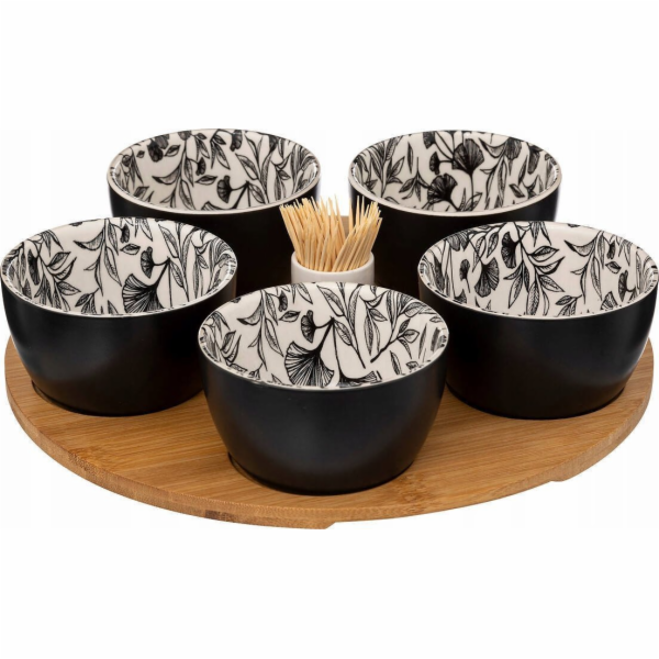 Secret de Gourmet Misky na svačinu FLORAL, na dřevěném po...