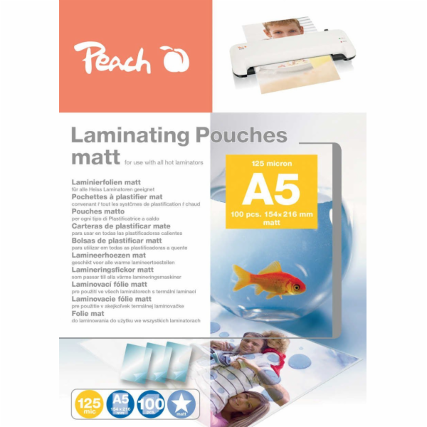 Peach Laminovací fólie Peach A5 (154x216mm), 125mic, matná