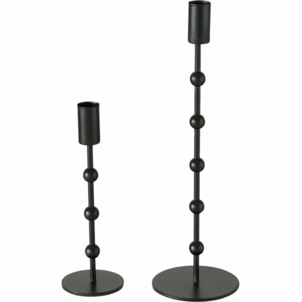 Boltze Kovový svícen Kimberly, sada 2 kusů, černý