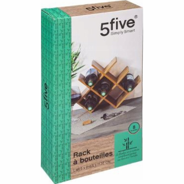 5five Bambusový stojan na víno 8 lahví, 5five Simple Smart