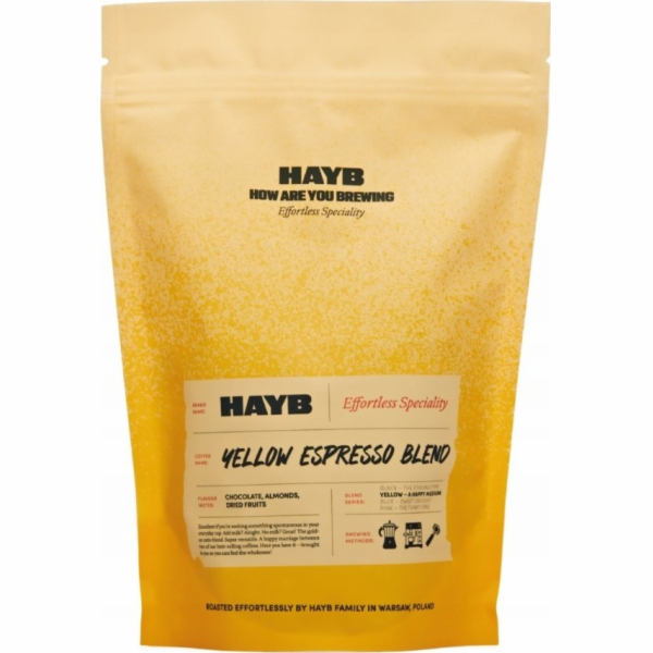 HAYB Kávová zrna HAYB - Žlutá směs espressa DARK 1kg
