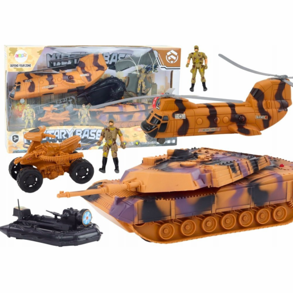 LeanToys Vojenská sada Vojenský tank Vrtulník Vrtulník Vý...