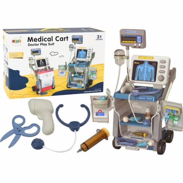 LeanToys Malý doktorský set Stetoskop se světly modrý