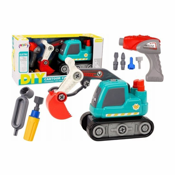 LeanToys Pásový bagr Kreslený obrázek pro kutily, tyrkysový