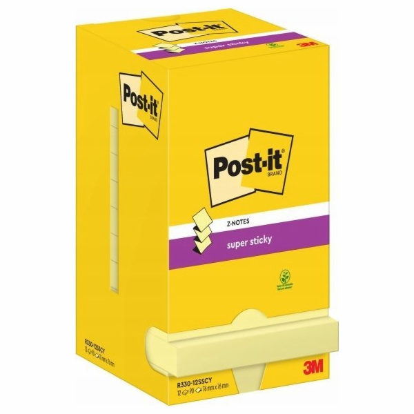 3M 3M Z-Notes, Čtvercový, Žlutý, Papír, 76 mm, 76 mm, 90 ...