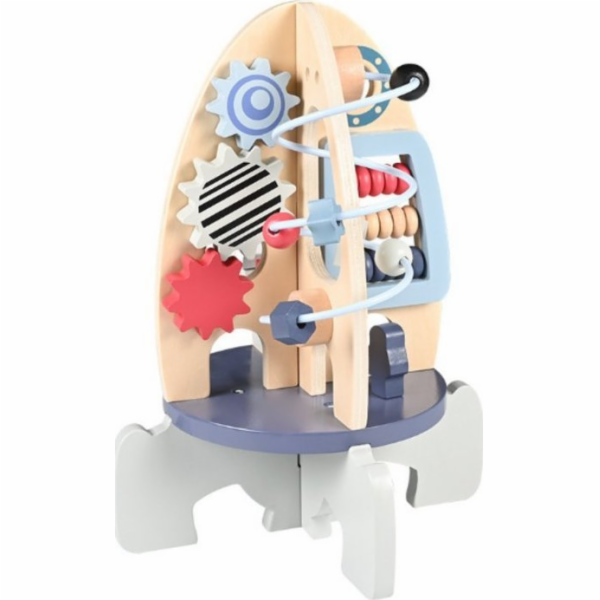 LeanToys Dřevěné vzdělávací raketové korálky s ozubenými ...