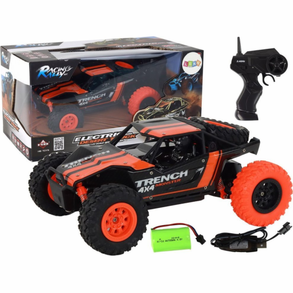 LeanToys Dálkově ovládané terénní auto R/C 1:24 oranžové