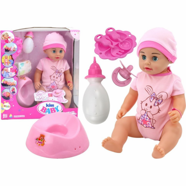 LeanToys Baby Doll čůrací body s víčkem na nočník a přísl...